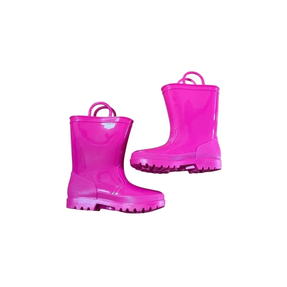Stormy Mountain‎ Pink Rubber Rain Boots Size 11M Waterproof pull On Handles
